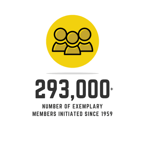 293,000 exemplary members initiated since 1959